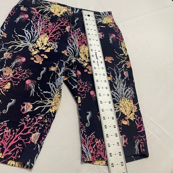 Lulu B Navy Blue Tropical Fish Capri Size 12 - Picture 5 of 8